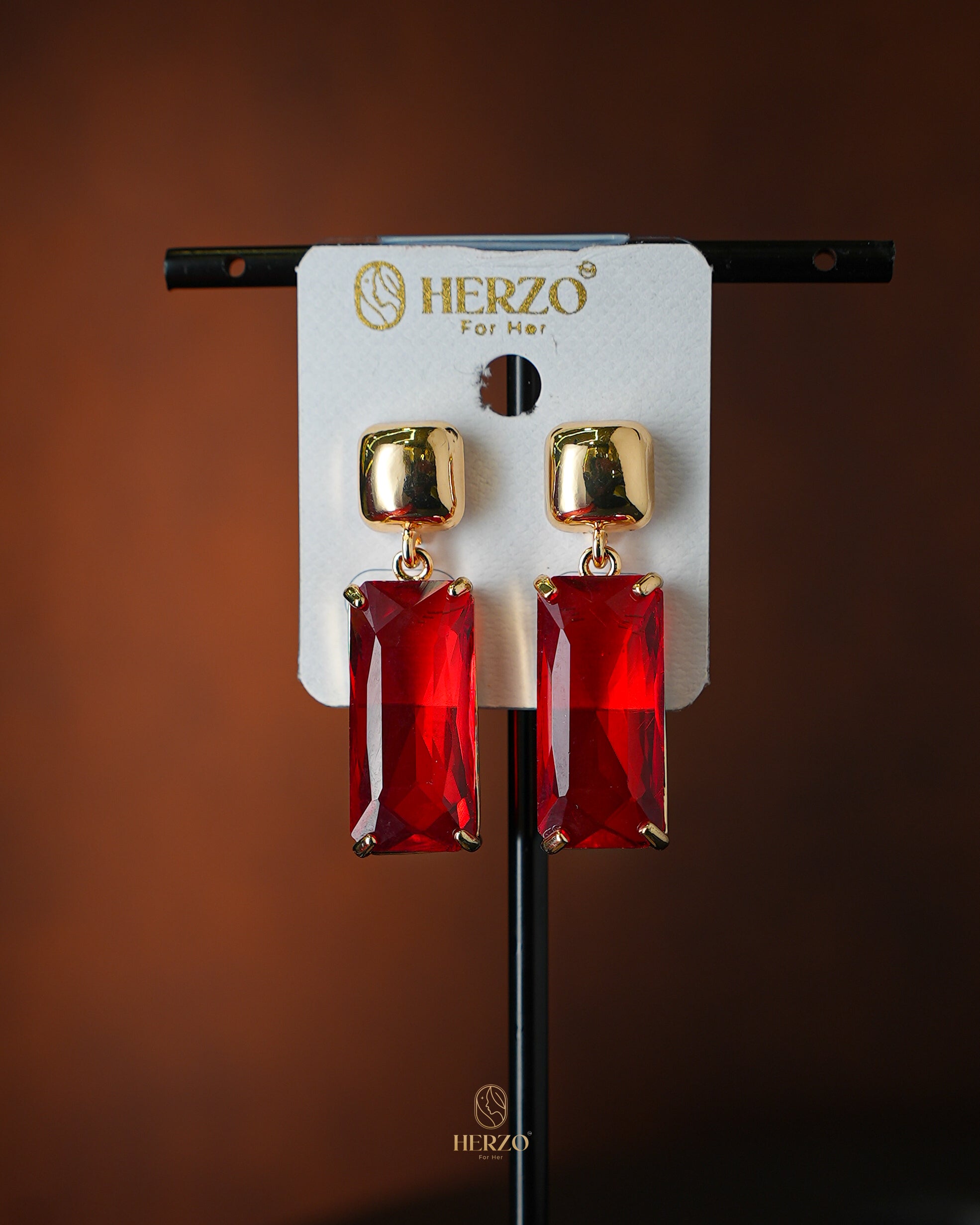 Crimson Luxe Drop Earrings